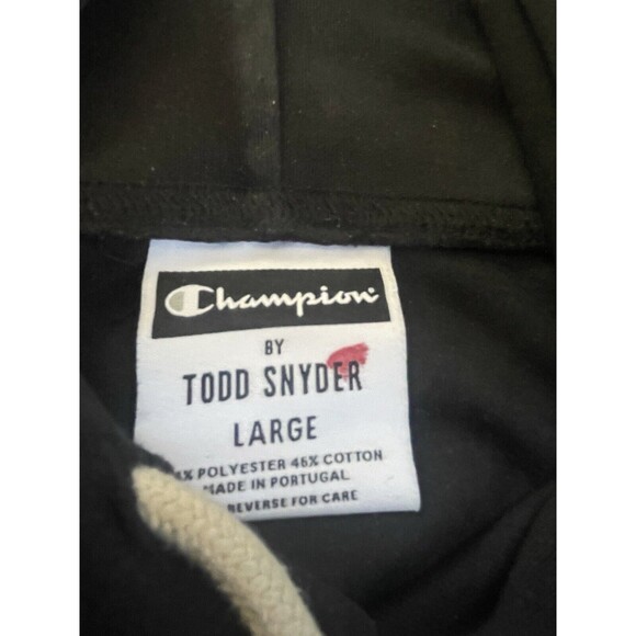 Champion x Todd Snyder Hoodie Mens Lrg Black Sweatshirt Blank Midweight Pullover - Picture 3 of 6